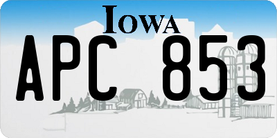 IA license plate APC853