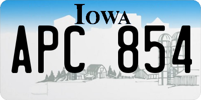 IA license plate APC854