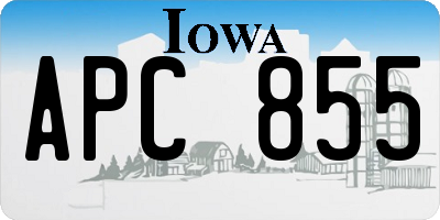 IA license plate APC855