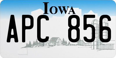 IA license plate APC856