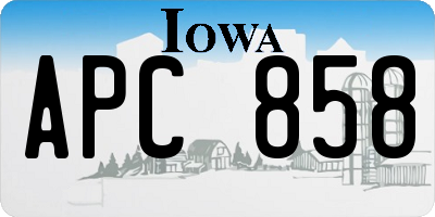 IA license plate APC858