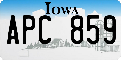 IA license plate APC859