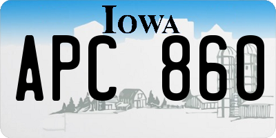 IA license plate APC860