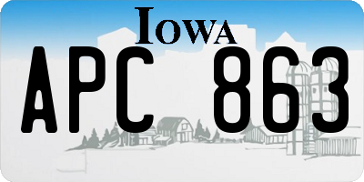 IA license plate APC863