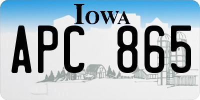 IA license plate APC865