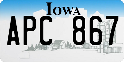 IA license plate APC867