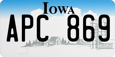 IA license plate APC869