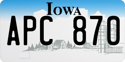 IA license plate APC870