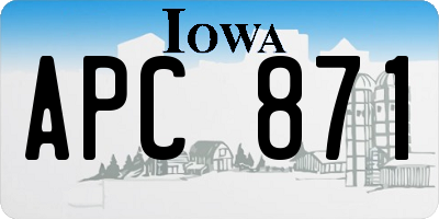 IA license plate APC871