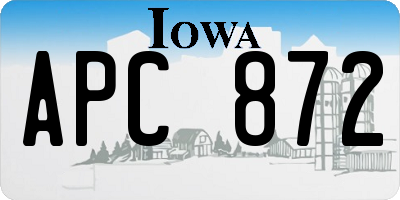 IA license plate APC872