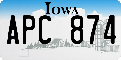 IA license plate APC874