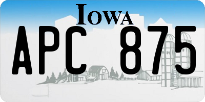 IA license plate APC875