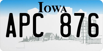 IA license plate APC876
