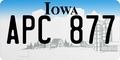 IA license plate APC877