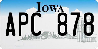IA license plate APC878