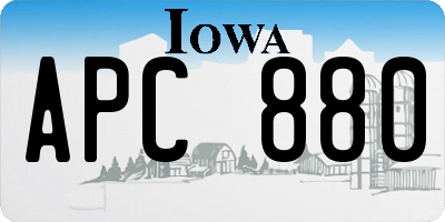 IA license plate APC880