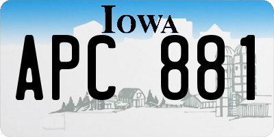 IA license plate APC881