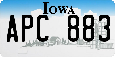 IA license plate APC883