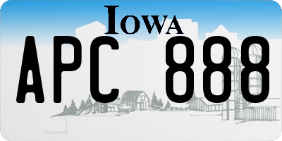 IA license plate APC888
