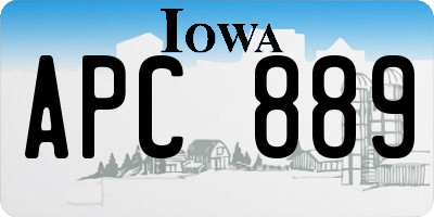 IA license plate APC889
