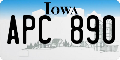 IA license plate APC890