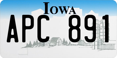 IA license plate APC891