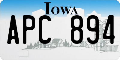 IA license plate APC894