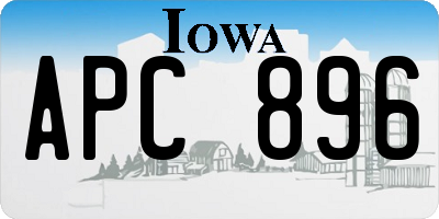 IA license plate APC896