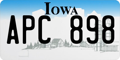 IA license plate APC898