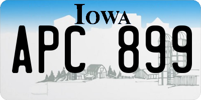 IA license plate APC899