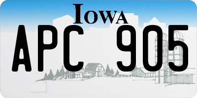 IA license plate APC905