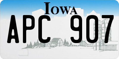 IA license plate APC907
