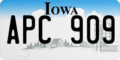 IA license plate APC909