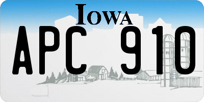 IA license plate APC910