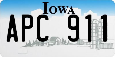 IA license plate APC911