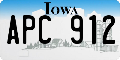 IA license plate APC912