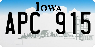 IA license plate APC915