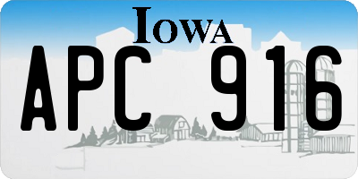 IA license plate APC916