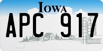 IA license plate APC917