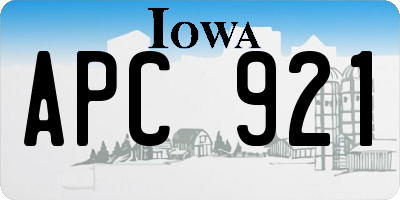 IA license plate APC921