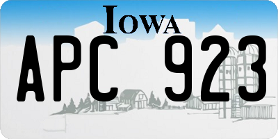 IA license plate APC923