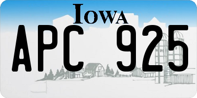IA license plate APC925