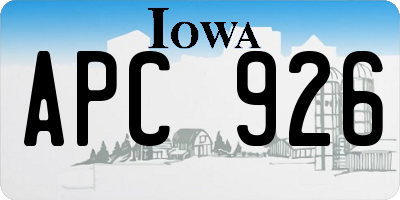 IA license plate APC926