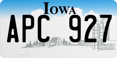 IA license plate APC927