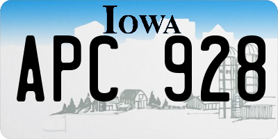 IA license plate APC928