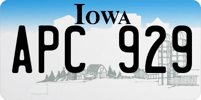IA license plate APC929