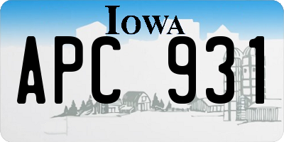IA license plate APC931