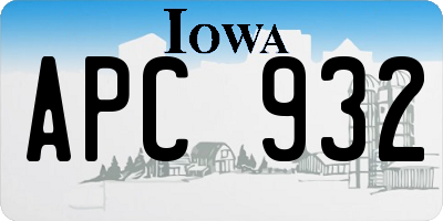 IA license plate APC932