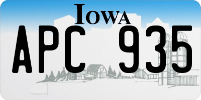 IA license plate APC935