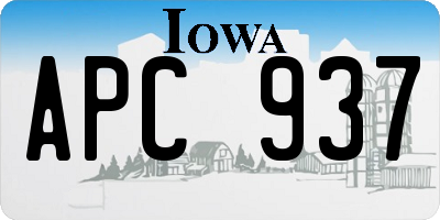 IA license plate APC937